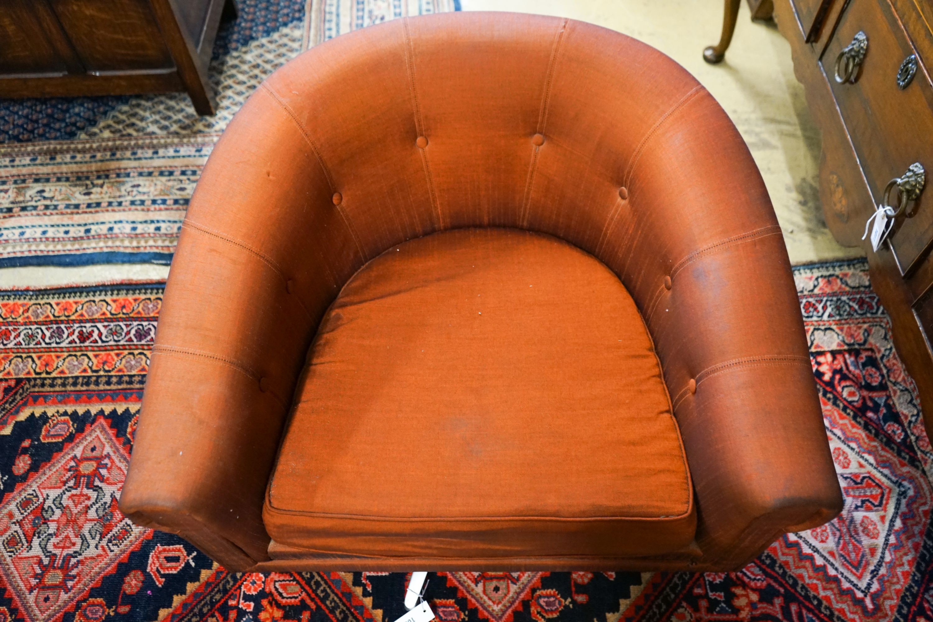 A G-Plan swivel tub chair, width 82cm, depth 76cm, height 64cm